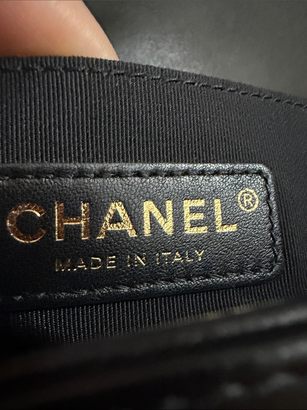 Authentic CHANEL Black Quilted Chevron Boy Bag with Gold Hardware - Picture 9 of 15